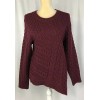 Chelsea Violet Women Sweater Pullover Medium Wool Cable Asymmetric Burgundy