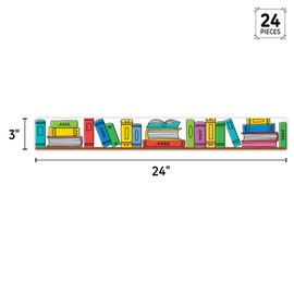 CTP Core Decor Doodle Bookshelf EZ Border, Bulletin Board Border Top Classroom Decorating Accents (Creative Teaching Press 10934)