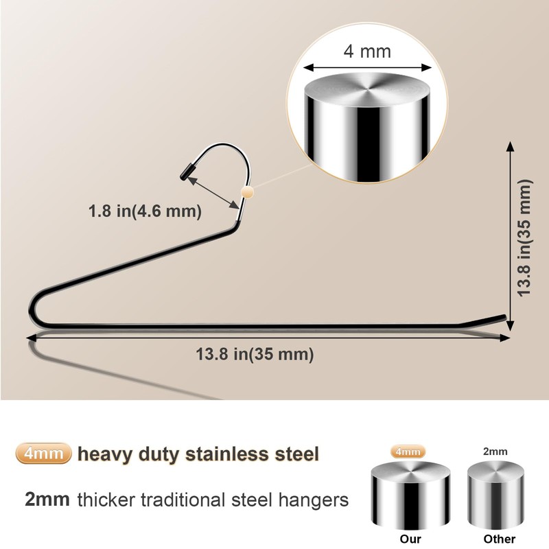 Treela 100 Pack Open Ended Pants Hangers, Metal Non Slip