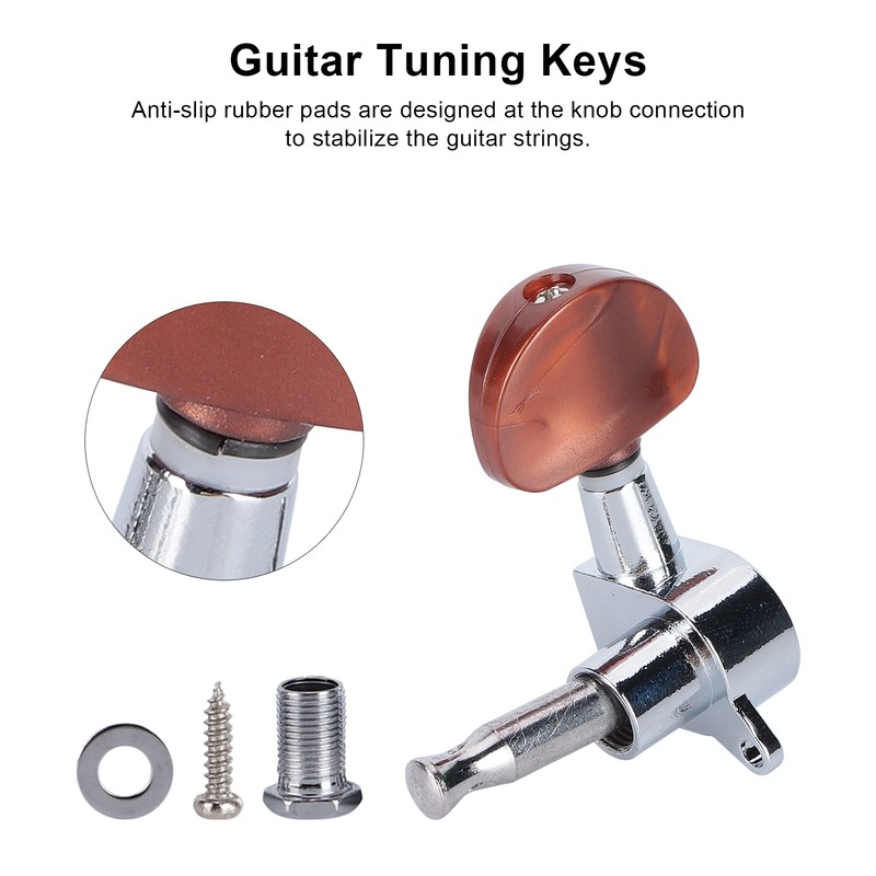 6PCS Guitar Tuning Pegs Electric Acoustic Enclosed Locking Tuner Machine