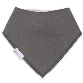 Dotty Fish Baby Bandana Bibs. Drool Bibs. Super Absorbent Teething Bib. Dark Grey. Organic Cotton Bib.