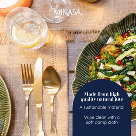 Mikasa Jute Placemats, Set of 2, Natural Placemats for Rustic Dining Tables, 35 x 45 cm, Non-Slip Placemats | Nature Design