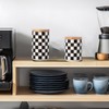 XYQXYQ Kitchen Countertop Ceramic Checkered Canisters,Black And White Food Storage