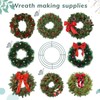 Hotop 16 Pieces Wire Wreath Frame Green Christmas Metal Round