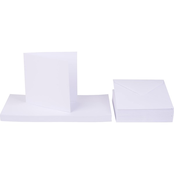 Craft UK 50 White Self-Seal Cards & envelopes 5 x
