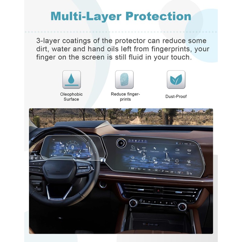 CDEFG 4PCS for 2025 Chevy Tahoe Suburban Screen Protector Compatible