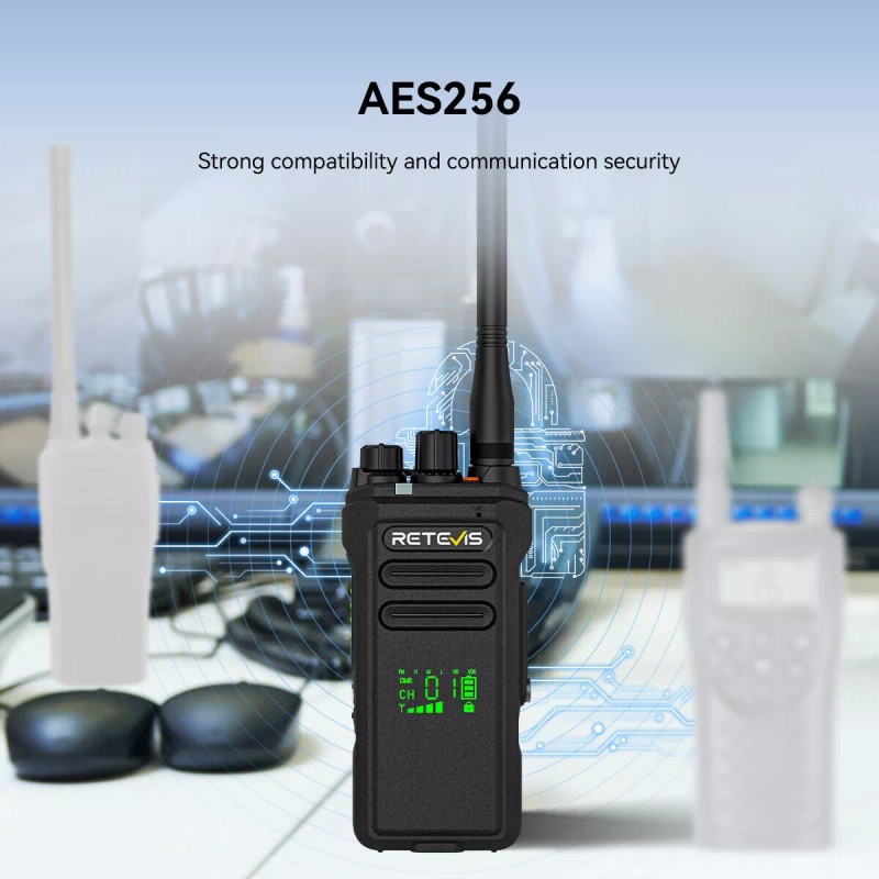 Retevis NR30D DMR IP67 AES256 ARC4 Noise Cancelling UHF Two