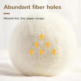 Wool Dryer Balls 6PCS, Reusable Wool Ball for Tumble Laundry Dryer, Reduce Drying Time/Wrinkles/Static Cling, New Zealand Sheep Wool Fabric (7CM)