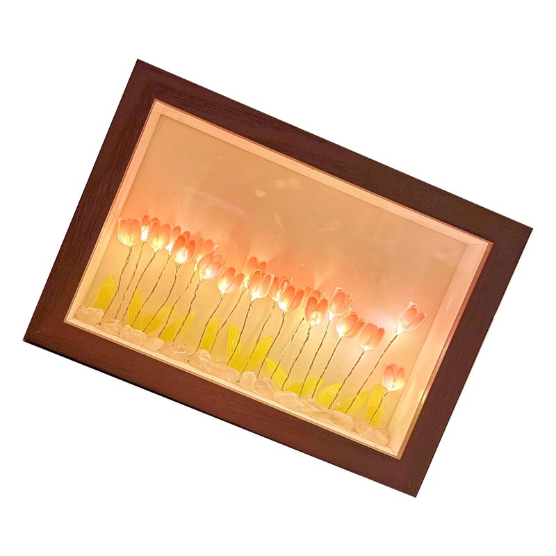 Tulip Light Photo Frame Flower Night Lamp Floral Picture Frame