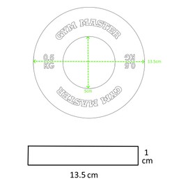 GYM MASTER Pair of 2" Coloured Rubber Fractional Change Plates for Olympic Barbell Weight Lifting