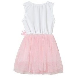 Niyage Little Girls Sleeveless Princess Dress Tulle Tutu Sundress Toddler Easter Outfits Bunny Bow Pink 120