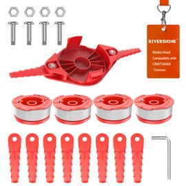 Rivershine CMZST065 Replacement Trimmer Blades Head and CMZST065 Replacement Trimmer Spool Compatible with Craftsman Trimmer CMCST900 CMESTA900 CMESTE920(1+ 10+ 4+ 4)