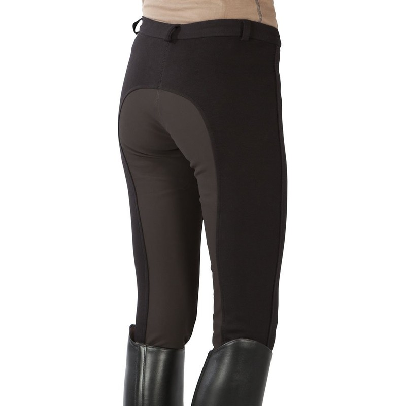 PFIFF Women's Pfiff Vollbesatzreithose, Schwarz-braun 122, Black (Black/Brown), 122
