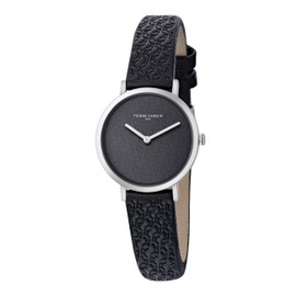 Pierre Cardin Belleville Women's Analogue Watch PC Monogram with Leather Strap, black, Strap.
