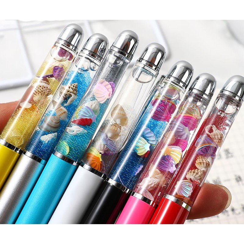 Gullor 5 Pieces Retractable Ballpoint Pens, Bling Dynamic Floating Liquid