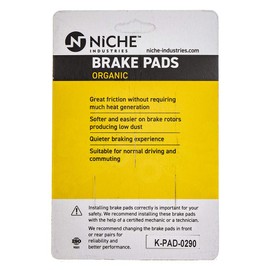NICHE Brake Pad Set for Yamaha V Star 1100 FZ6 FZ6R Virago 250 5VU-25805-00-00 Organic 2 Pack