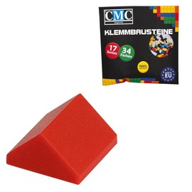 CMC imports 50 Clamping Blocks Roof Blocks Roof Blocks 2 x 2 45° Nubs Bricks Ridged Tile Roof Tiles Slanting Stones Ridged Stone Various Colours (Red / 620)