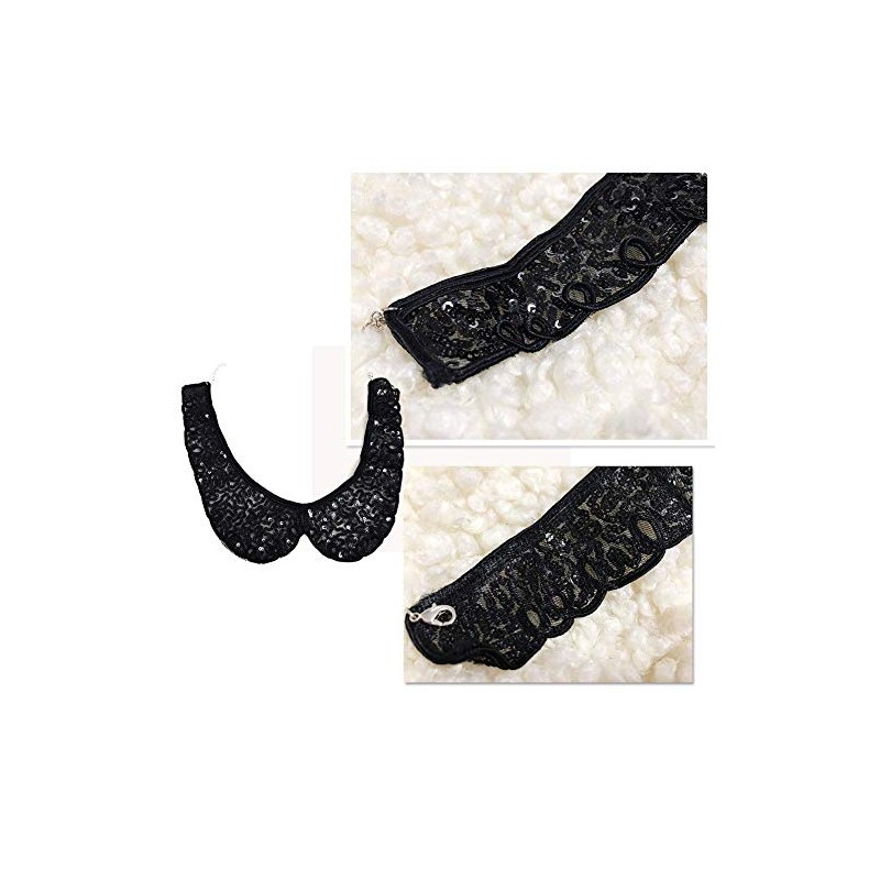 Women's Lace Detachable Half Shirt Blouse Fake Collar Sequin Choker