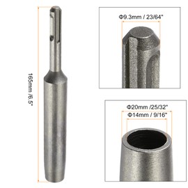 HARFINGTON 2pcs Plus SDS Ground Rod Driver 23/64" for 9/16" Ground Rods Driver Adapter Bits for Rotary Hammer Drill Tool 6.5" Long
