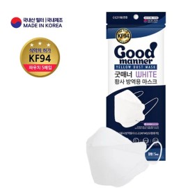Good Manners 굿매너 KF94 마스크 컬러 대형 50매(5매입x10개) 5컬러 Good Manners KF94 Mask Color Large 50 Pieces (5 Pieces x 10 Packs) 5 Colors