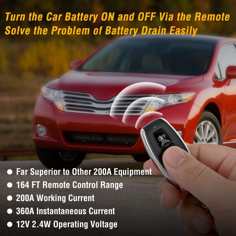 Nilight Remote Battery Disconnect Switch 12V 200A Car Anti-Theft Kill