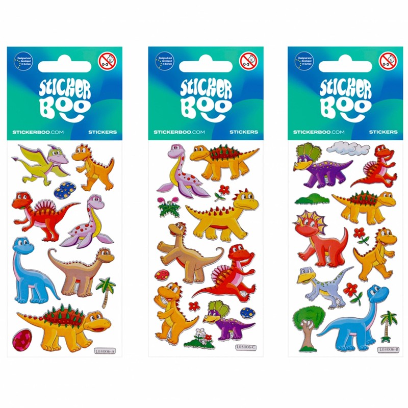 Sticker Set for Kids, Colorful Dinosaur Stickers