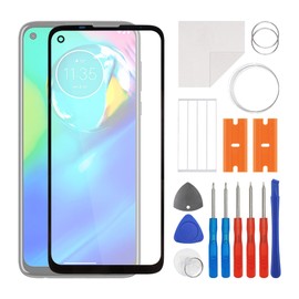 SWARK Front Screen Glass Outer Panel Lens Replacement +OCA Compatible with Moto G Power XT2041DL (No LCD Screen and Touch Digitizer) with Repair Kit