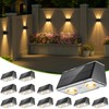 LANSOW Solar Fence Lights Outdoor, 12 Pack Solar Powered Lights