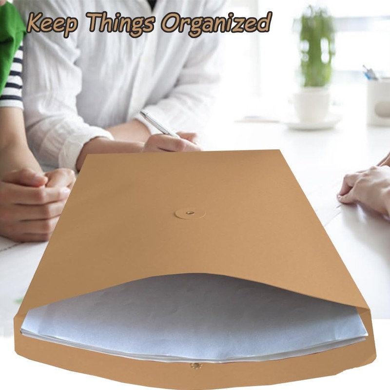 10Pcs A4 Kraft Paper File Folder Browm Filing Envelope Folder