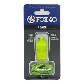 FOX40 Fox 40 Classic/Pearl Whistle for Professional Referees [115db/90dB] Lanyard Included, Cork-Free Pea-less Type (Neo Yellow (90dB))