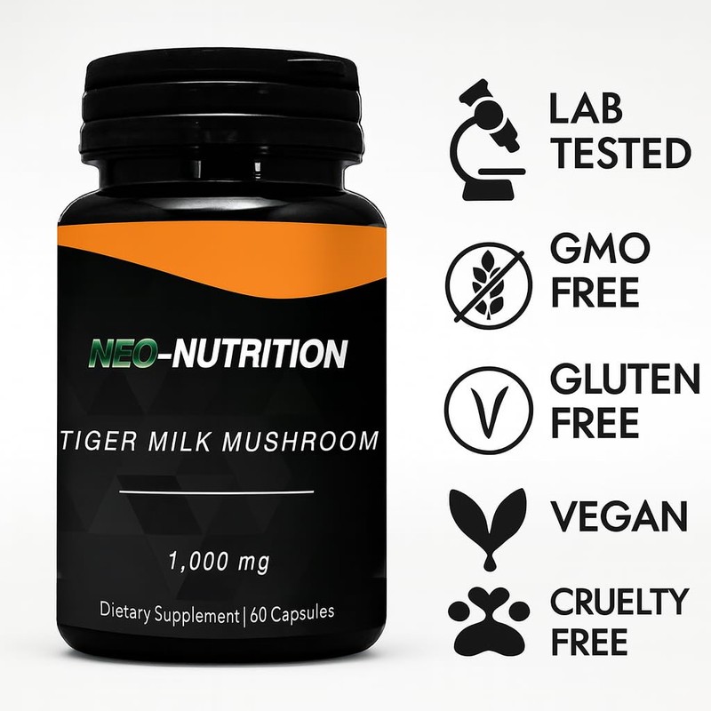 Tiger Milk Mushroom 1000mg Rhinocerus Sclerotium Cognition, Histamine, Respiratory Lung