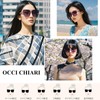 [OCCI CHIARI] Women's Plus Size Square Sunglasses Half Frame Design