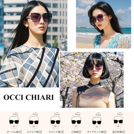 [OCCI CHIARI] Women's Plus Size Square Sunglasses Half Frame Design Polarized Lenses for Driving Comfort, purple, L