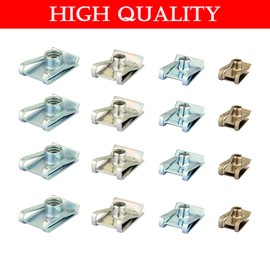 Madlife Garage Pack of 80 U-type sheet metal nuts, threaded clip nut set, nut set, M4 M5 M6 M8 snap nut set, nut set with storage box for cars, motorcycles