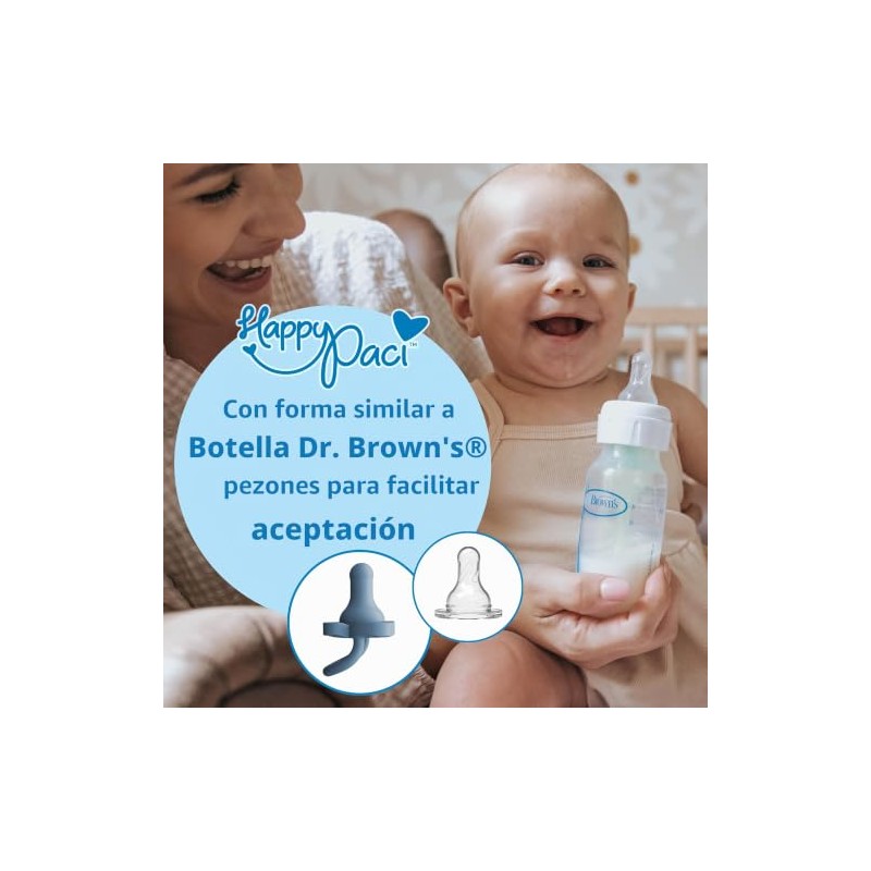 Dr. Brown's HappyPaci - Chupete para bebé, azul, azul claro,