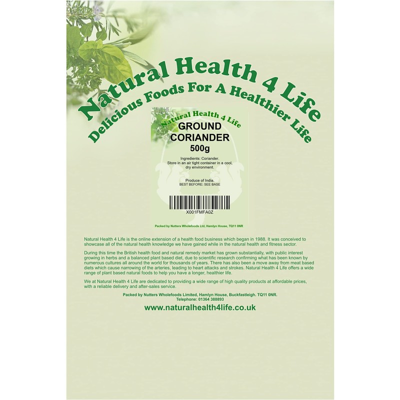 Natural Health 4 Life Dried Spices Ground Coriander Seasoning 500