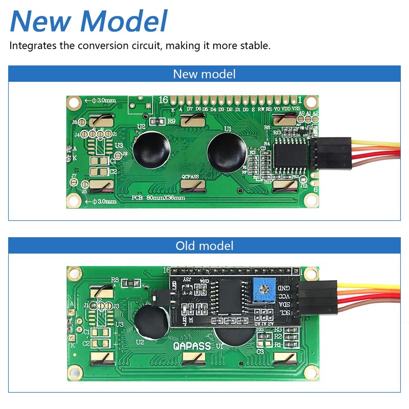 Freenove I2C IIC LCD 1602 Module, New Type TWI Serial