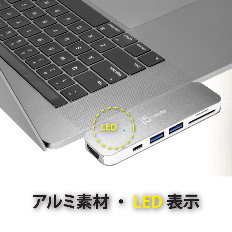 j5create USB-C 7 in 1 Mini Docking Station, Multi Hub,