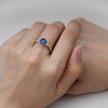 LUO S925 Sterling Silver Round Shaped 1.66 Carats Created Sapphire