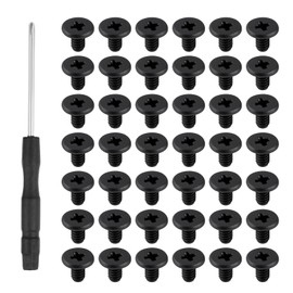 50 PCS M.2 SSD Mounting Screws Kit, PCIE Nvme M2 X 3 MM Replacement Phillips Flat Head Screw M.2 SSD Mountings Screws with Screwdriver, M2Screw for Laptop Nvme SSD-Mounting, Black