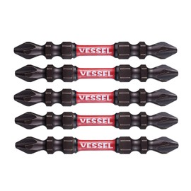 VESSEL SST5P2065 Sakisbo Torsion Bit, Double Headed, + 0.08 x 0.2 x 2.6 inches (2 x 4 x 65 mm), Set of 5