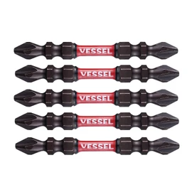 VESSEL SST5P2065 Sakisbo Torsion Bit, Double Headed, + 0.08 x 0.2 x 2.6 inches (2 x 4 x 65 mm), Set of 5