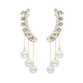 BKEPDY Earrings Alloy Beads Charm with Diamonds Hypoallergenic Stud Earrings Wreath Shape Girls Weddings Birthday Gift for Women, Alloys, No Gemstone