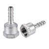 sourcing map 304 Stainless Steel Hose Barb Fitting Coupler, 8mm