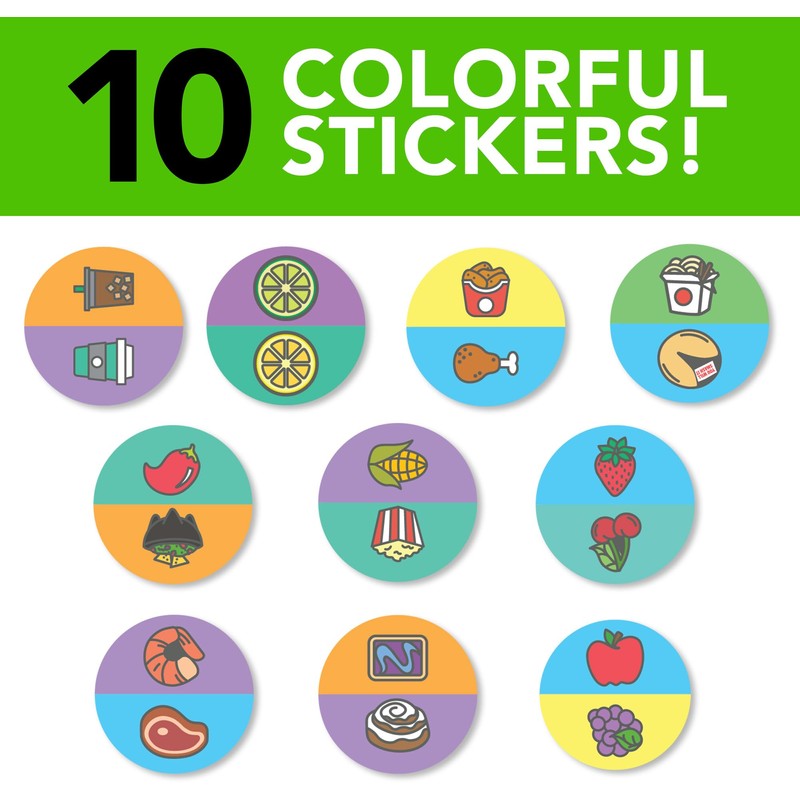Cheat Meal Tennis Racquet Butt Cap Stickers, 10-Pack, Multi-Color, Scratch