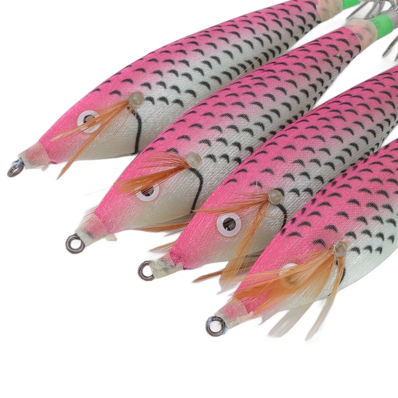 14Pcs Luminous Squid Hook Lure 8cm Artificial Shrimp Shape Fishing