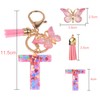 YPYMOD Lnitialen Keyring Tassel Butterfly Sequins Love Letter Keyring, Pink,