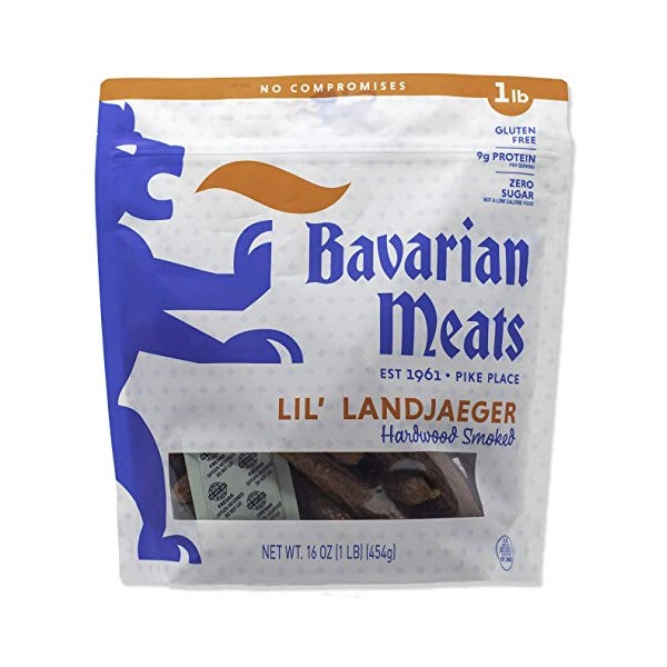 Bavarian Meats Lil' Landjaeger Hardwood Smoked Zero Sugar sausage sticks 16 0z