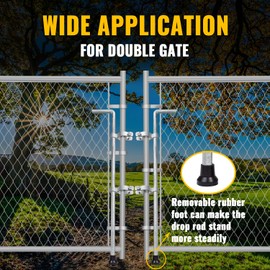VIVIDA Gate Drop Rod 1-3/8" x 36" 2 Pack, Cane Bolts for Chain Link Fence, Drop Pin Latch for Single or Double Gate, Chain Link Fence Hardware
