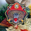 Firefighter Bear Embroidered Patch Iron On – Fierce Bear with